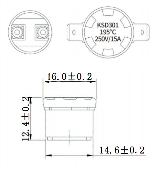 KSD-301 外观尺寸图